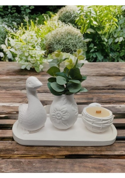 C48 Dekoratif Vazo, Mumluk ve Ördek Figürü