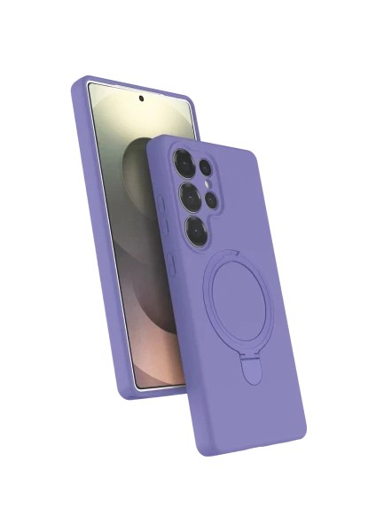 Samsung Galaxy S24 Ultra Uyumlu Içi Kadife Stand Olabilen Halka Yüzüklü Kılıf