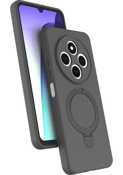 Redmi 14C Uyumlu Içi Kadife Stand Olabilen Halka Yüzüklü Kılıf