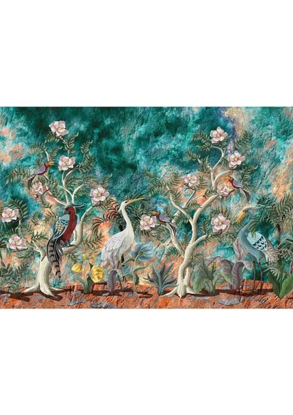 Vintage Çiçekler ve Hayvanlar Desen Sağlıklı Tekstil Duvar Kağıdı fiyatları