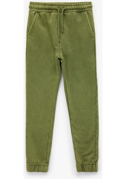 Pamuklu Şardonlu Beli Lastikli Cep Detaylı Jogger Eşofman Altı