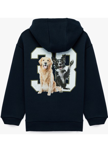 Uzun Kollu Kapşonlu Baskılı Sweatshirt fiyatları