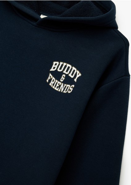 Uzun Kollu Kapşonlu Baskılı Sweatshirt modelleri