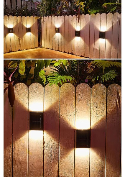 Tekli Yeni Solar Çift Taraflı Duvar Lambası Güneş Enerjili Aydınlatma Dekorasyon Aplik Işık