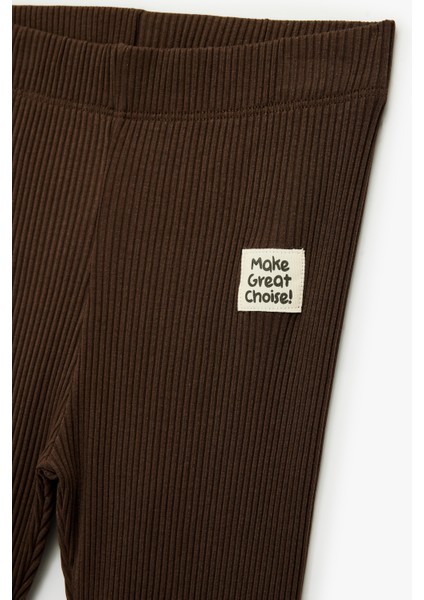 Beli Lastikli Etiket Detaylı Pamuklu Tayt modelleri