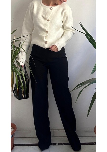 Kadın Boru Paça Kumaş Pantolon modelleri