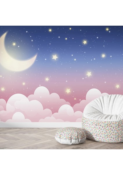Aydede Desenli Çocuk Odası Duvar Kağıdı -Isı ve Ses Yalıtımı Yırtılmaz