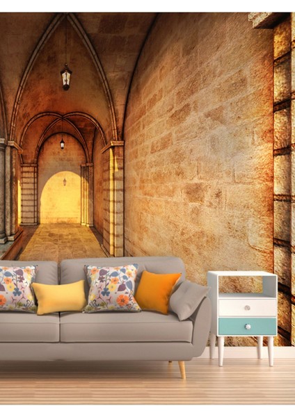 Tarihi Yapıt Desenli Isı ve Ses Yalıtımlı Sağlıklı Tekstil Duvar Kağıdı fiyatları