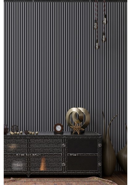 Dekoratif Ahşap Çizgili Duvar Kağıdı - Ev ve Ofis Dekor - En x Boy