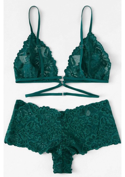 Kadın Yeşil Özel Şık Sütyen Külot Takımı modelleri