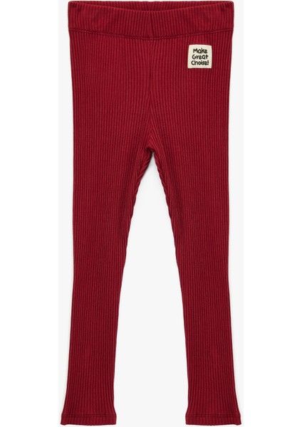 Beli Lastikli Etiket Detaylı Pamuklu Tayt