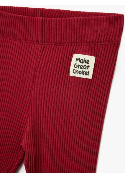 Beli Lastikli Etiket Detaylı Pamuklu Tayt modelleri