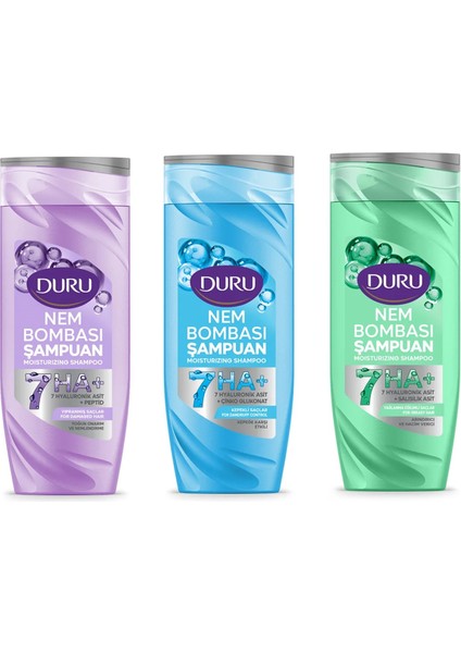 Nem Bombası Şampuan 400 ml Yağlanma-Yıpranmış-Kepeğe Karşı 3 Lü Karma Paket
