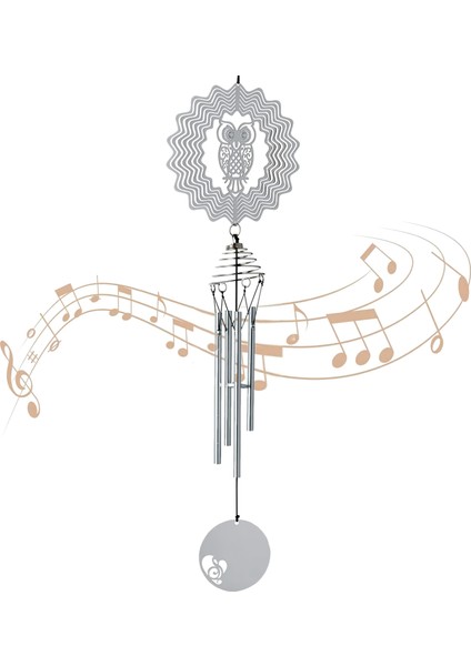 Feng Shui Baykuş Temalı Rüzgar Çanı Dış Mekan Bahçe Balkon Süsü Yeni Ev & Arkadaş Hediyesi 60 Cm. modelleri