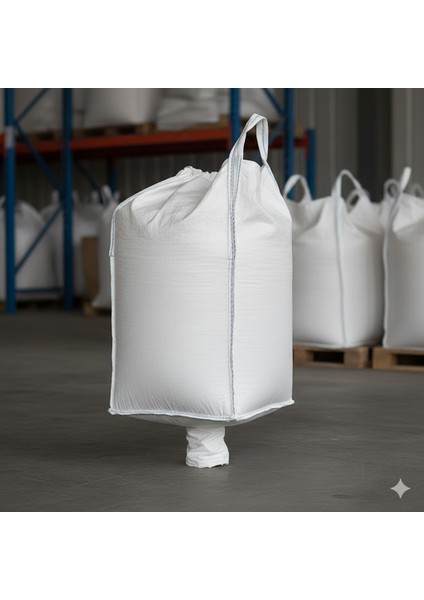 Bigbag 95X95X120 cm – Üstü Açık Altı Bacalı – Beyaz