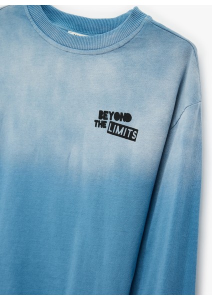 Pamuklu Uzun Kollu Bisiklet Yaka Baskılı Tişört fırsatları