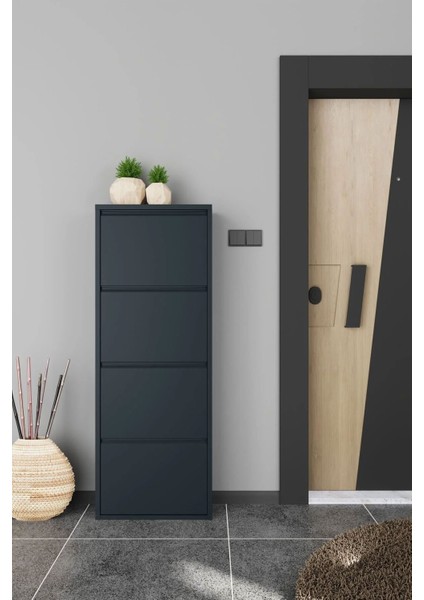 Dört Katlı Duvara Sabitlenebilir Metal Ayakkabılık 40X60 cm Kapı Paspası Hediyeli fırsatları