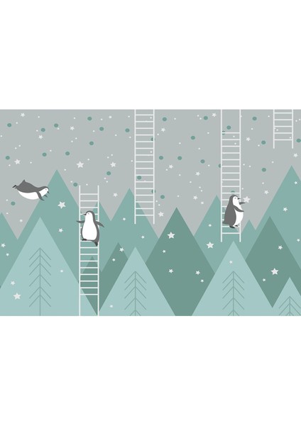 Penguen Desenli Isı ve Ses Yalıtımlı Tekstil Duvar Kağıdı fiyatları