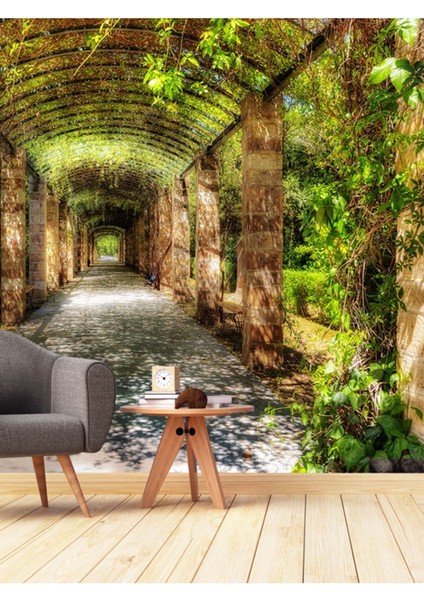 Ağaçlı Yol Desenli Isı ve Ses Yalıtımlı Sağlıklı Tekstil Duvar Kağıdı fiyatları