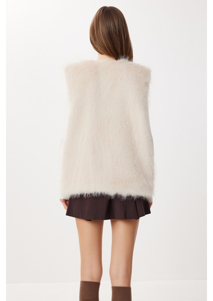 Suni Kürk Yelek LFG0170 Krem indirimleri