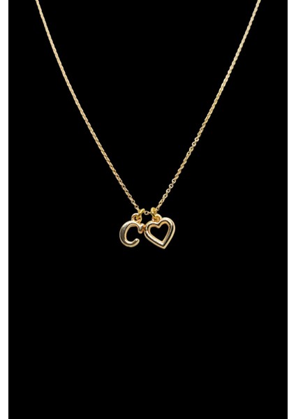 C Harfi 316L Paslanmaz Çelik Zincir Altın Kaplama Kolye Hediye Kalp Sevgili Eş fiyatları