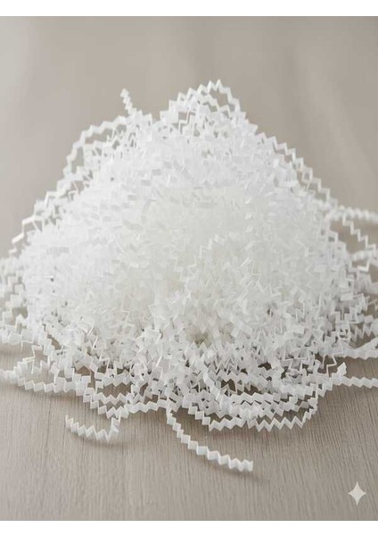 Beyaz 500 gr Kırpık Kağıt, Z Zigzag, Süs Hediye Kutu Dolgu Kağıt Kırpık Kutu Içi Süsleme