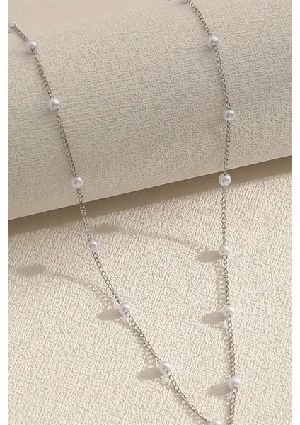 Çelik 3 Lü Kolye Bileklik Küpe Incili Zincir Kolye Çelik Kolye Zarif Şık Trend Hediye Kolye Tasarım fırsatları