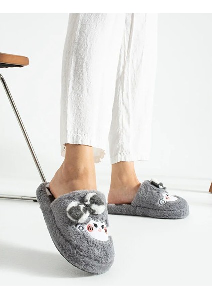 Bubu Kadın Peluş Içi Tüylü Kaydırmaz Rahat Taban Fiyonklu Kışlık Ev Terliği modelleri