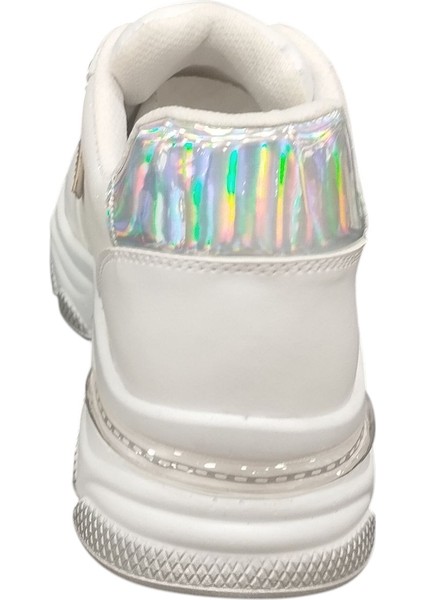 928315Z 5 cm Topuk Boyu Ortopedik Bantlı Günlük Kadın Simli Sneaker Ayakkabı fırsatları