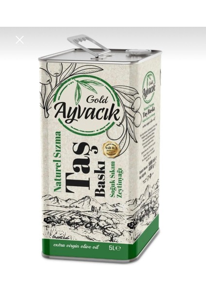 Gold Ayvacık Soğuk Sıkım Natürel Sızma 5lt (4800GR) Zeytinyağı