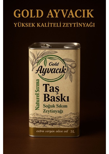 Gold Ayvacık Soğuk Sıkım Natürel Sızma 5lt (4800GR) Zeytinyağı fiyatları
