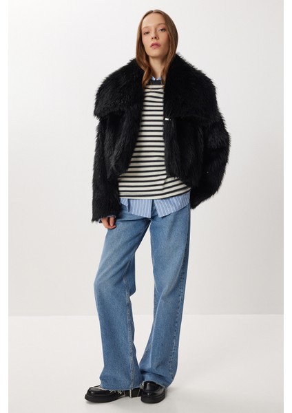 Kısa Suni Kürk Kaban LFG0171 Siyah modelleri