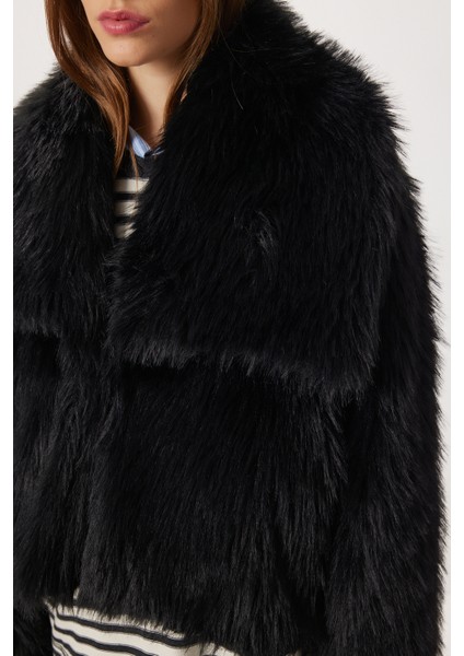 Kısa Suni Kürk Kaban LFG0171 Siyah indirimleri