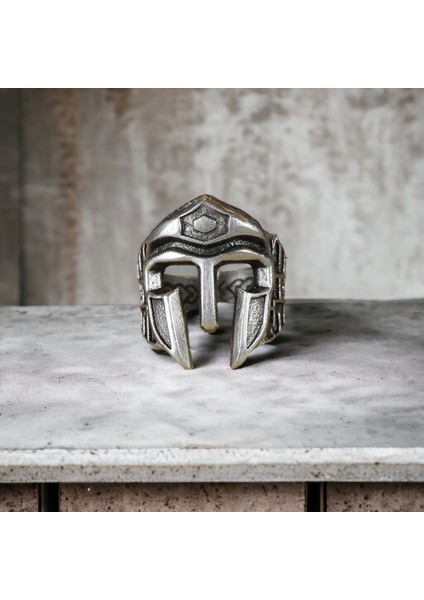 4 Adet 925 Ayar Gümüş Kaplama Ayarlanabilir El Yapımı Erkek Miğfer Tabut Kurukafa Yüzük Seti fiyatları