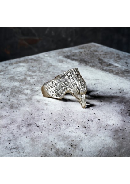 4 Adet 925 Ayar Gümüş Kaplama Ayarlanabilir Erkek Kadın Hayvanlar Kurt Koç Kartal Aslan Yüzük Seti modelleri