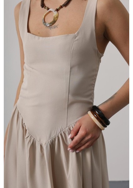 Askılı Uzun Elbise - Taş fırsatları