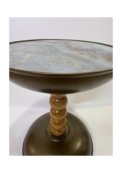 Koyu Kahverengi 54CM Kahve Köşesi Yan Sehpa