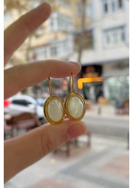 Gümüş Sedef Taşlı Küpe HS794E36 modelleri