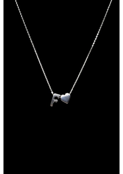 F Harfi 316L Paslanmaz Çelik Zincir Gümüş Kaplama Kolye Hediye Kalp Sevgili Eş fiyatları