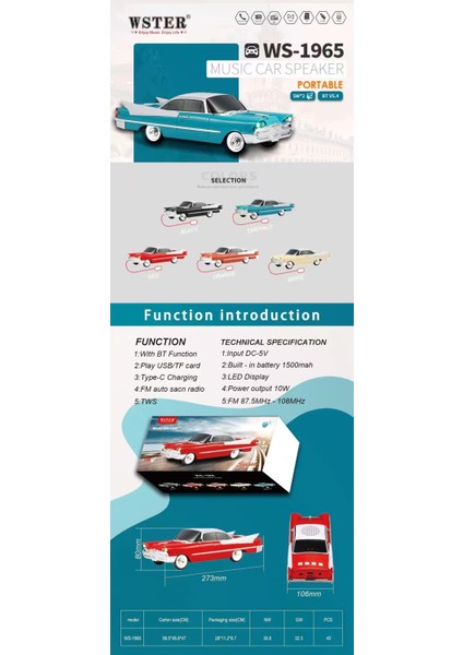 Klasik Görünümlü Nostaljik Retro Araba Bluetooth Hoparlör Fm Radyolu Taşınabilir Speaker fırsatları