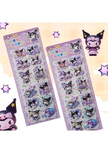 Kuromi 3D Sulu Sticker – Parıltılı Mavi Sticker fiyatları