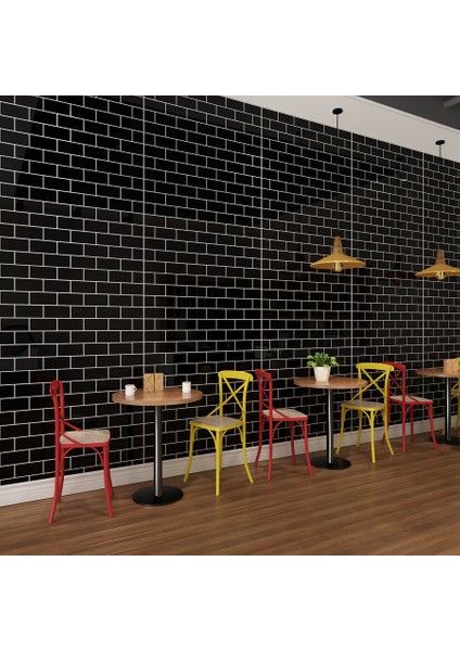 Yapışkanlı Tezgah Kaplama Folyosu 60X30CM Siyah 6'lı Paket x 12 Adet