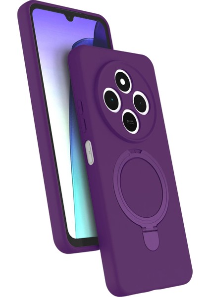 Redmi 14C Uyumlu Içi Kadife Stand Olabilen Halka Yüzüklü Kılıf