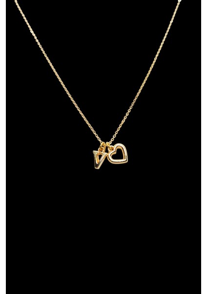 V Harfi 316L Paslanmaz Çelik Zincir Altın Kaplama Kolye Hediye Kalp Sevgili Eş fiyatları