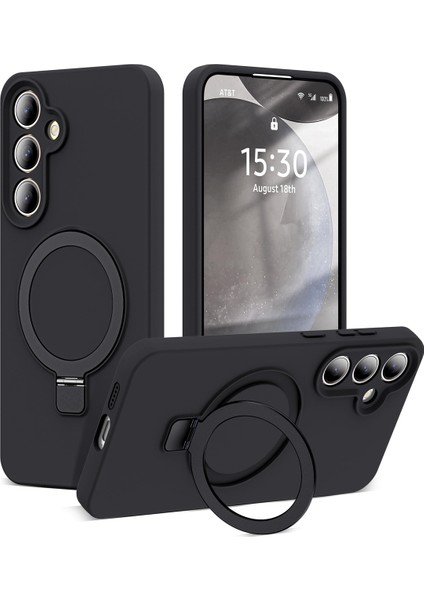 Samsung Galaxy A55 Uyumlu Içi Kadife Stand Olabilen Halka Yüzüklü Kılıf