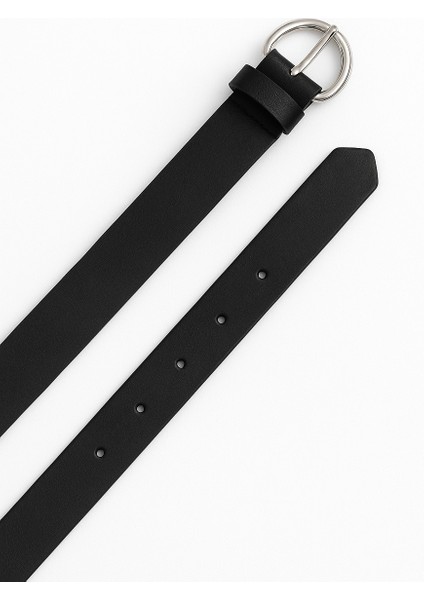 Kadın Siyah Suni Deri Kemer Yuvarlak Tokalı – Minimal ve Şık Günlük Kemer Modeli modelleri