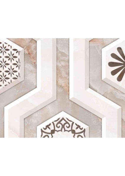 3 Boyutlu Geometrik Mermer Desenli Silinebilir Tekstil Duvar Kağıdı