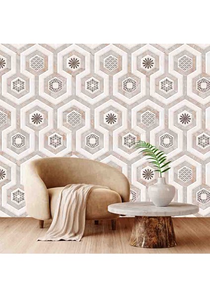 3 Boyutlu Geometrik Mermer Desenli Silinebilir Tekstil Duvar Kağıdı fiyatları