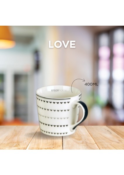 Porselen Kupa 400ML Love Serisi Desen1