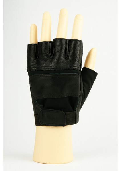 Erkek Parmaksız Deri Eldiven %100 Sheep Leather (Koyun Dersi) Acı Koyu Kahve